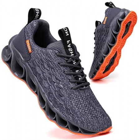 Sport Running Shoes for Mens Mesh Breathable Trail Runners Fashion Sneakers Grey