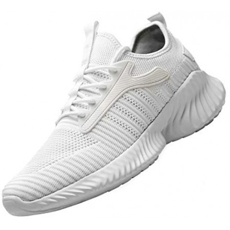 Mens Running Shoes Slip On Walking Shoes Fashion Breathable Sneakers Mesh Soft Sole Casual Athletic Lightweight White