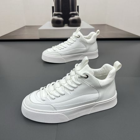 Men's Leather Shoes High-Top Sports Casual Sneakers